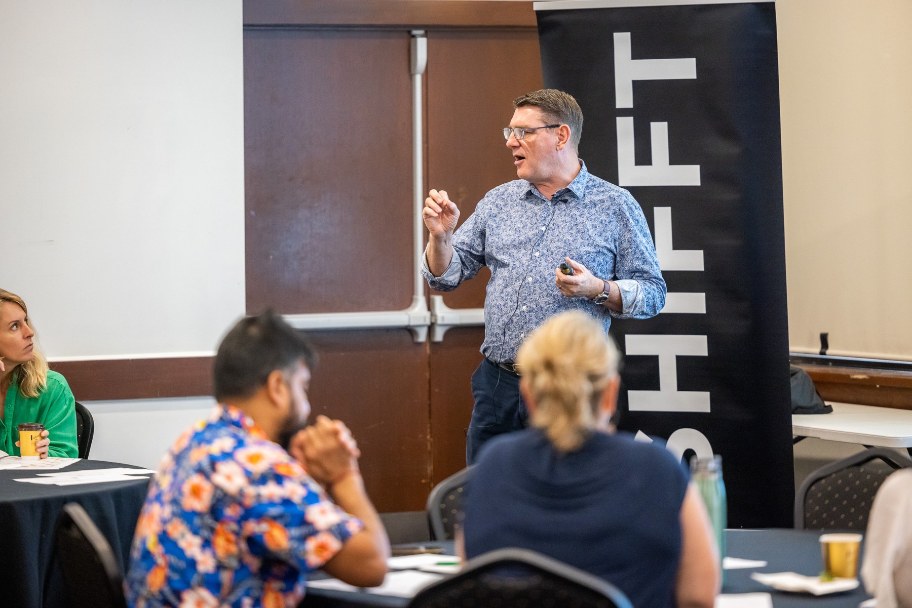 Russell Cummings engaging workshop participants in a discussion